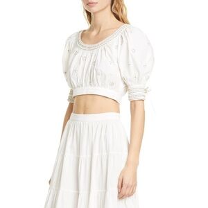 NWOT | Ulla Johnson Zola Bead-Embellished Crop Top Size 2